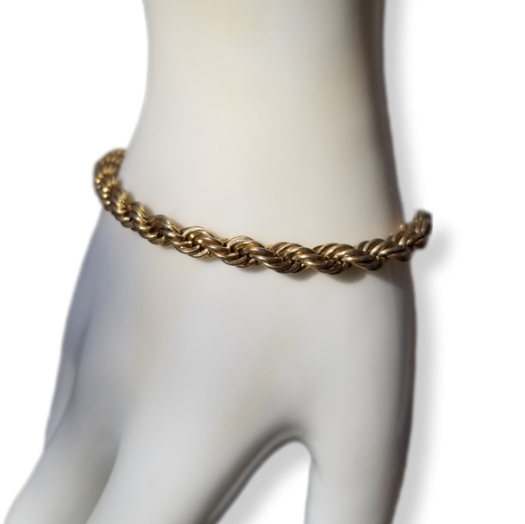 MONET 80s GOLDPLATED TWIST ROPE CHAIN STYLE BRACELET - Picture 2 of 7